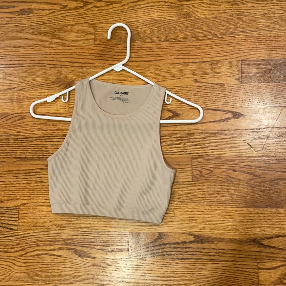 Garage Ribbed crop top. Size small. Tan color